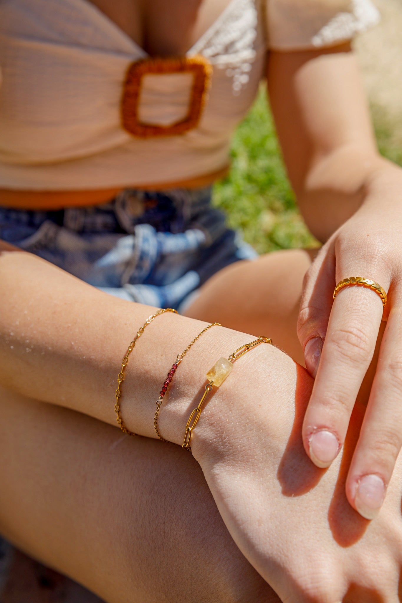 Bracelet de naissance en pierres précieuses naturelles