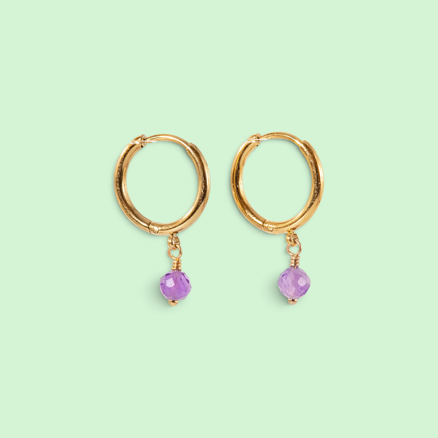 Bronte Birthstone Hoop Earrings