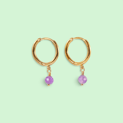 Bronte Birthstone Hoop Earrings