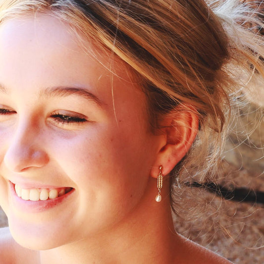 Corn Detail Earrings With Pearls