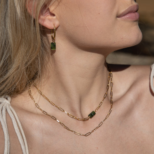 Paperclip Birthstone Necklace