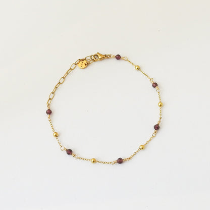 Pebble Birthstone Anklet