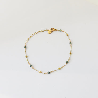 Pebble Birthstone Anklet