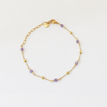 Pebble Birthstone Anklet