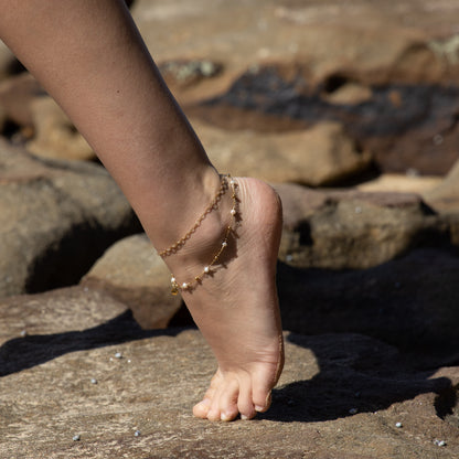 Pebble Birthstone Anklet