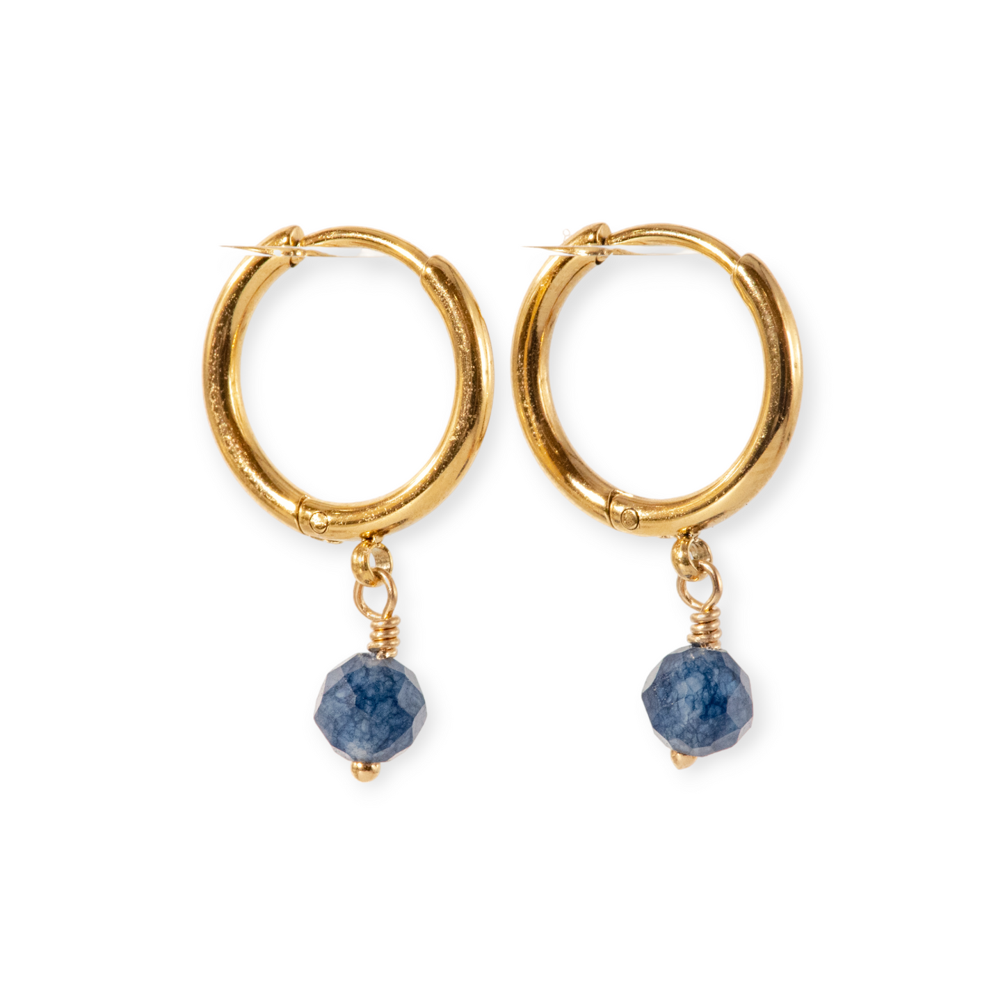 Minimalist Single Stone Birthstone Hoop Earrings