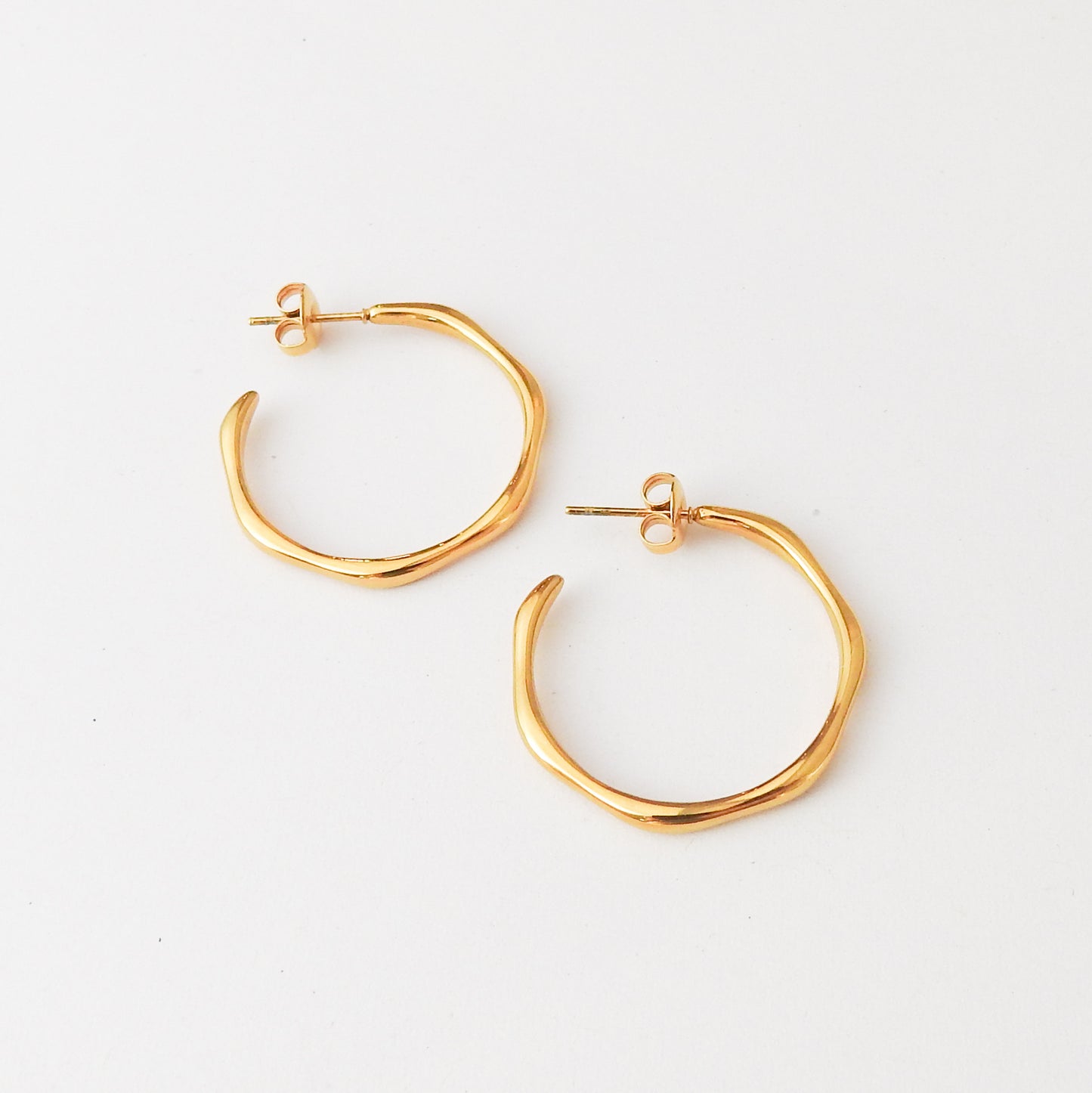 Wavy Earrings - 3/4 Hoop
