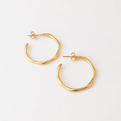 Wavy Earrings - 3/4 Hoop