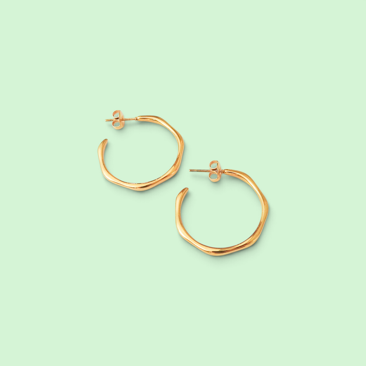Wavy Earrings - 3/4 Hoop