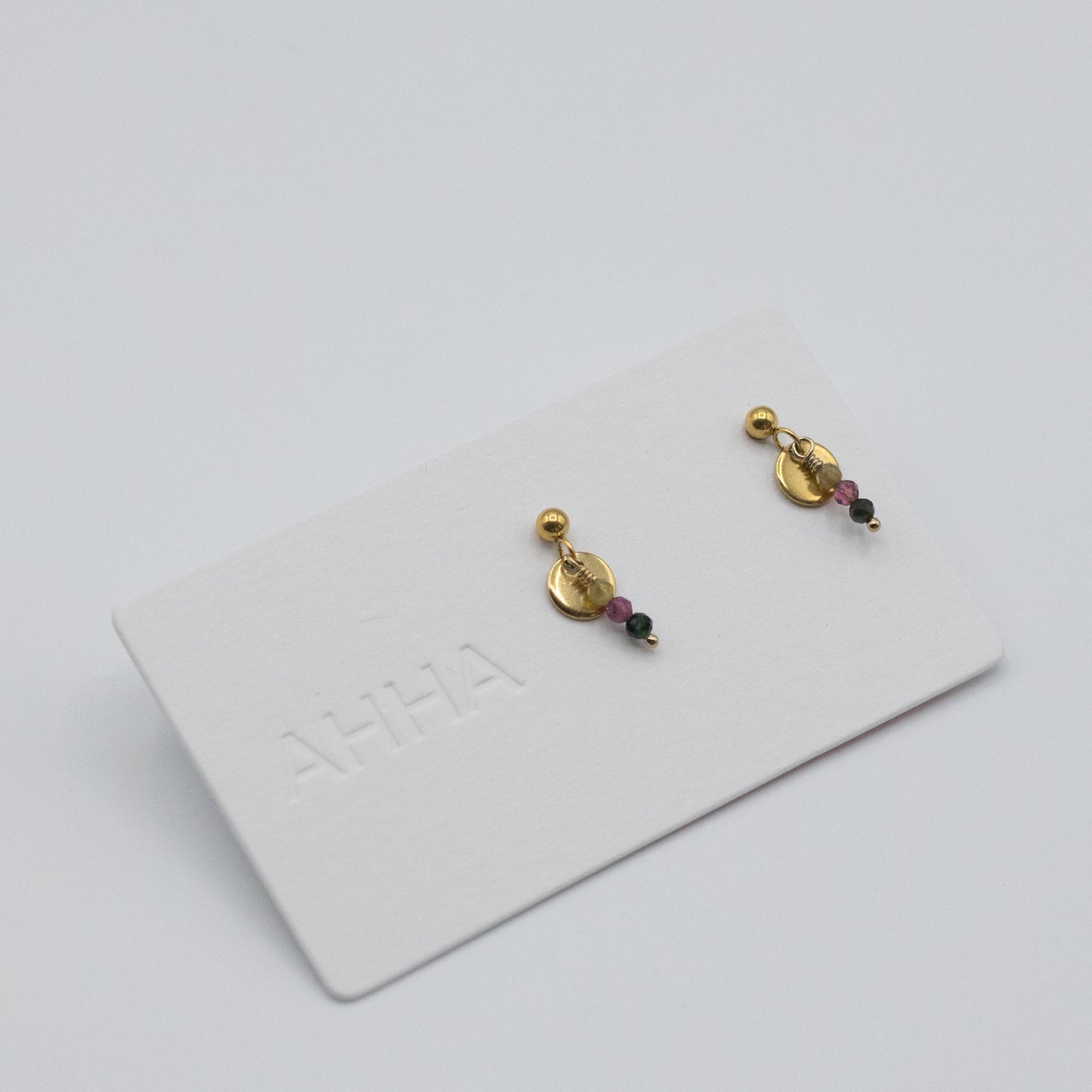 Birthstone Stud Earrings With Natural Gemstones