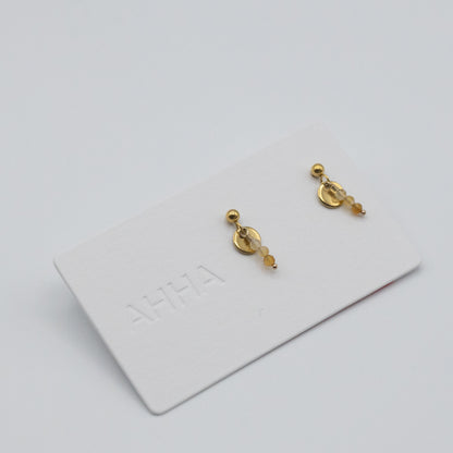 Birthstone Stud Earrings With Natural Gemstones