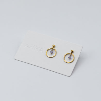Birthstone Stud Earrings With Natural Gemstones