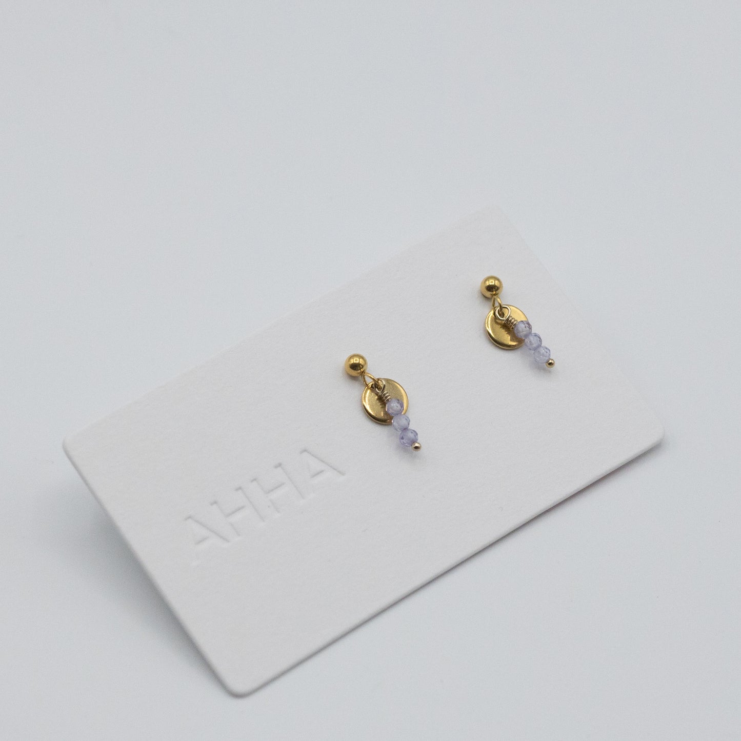 Birthstone Stud Earrings With Natural Gemstones