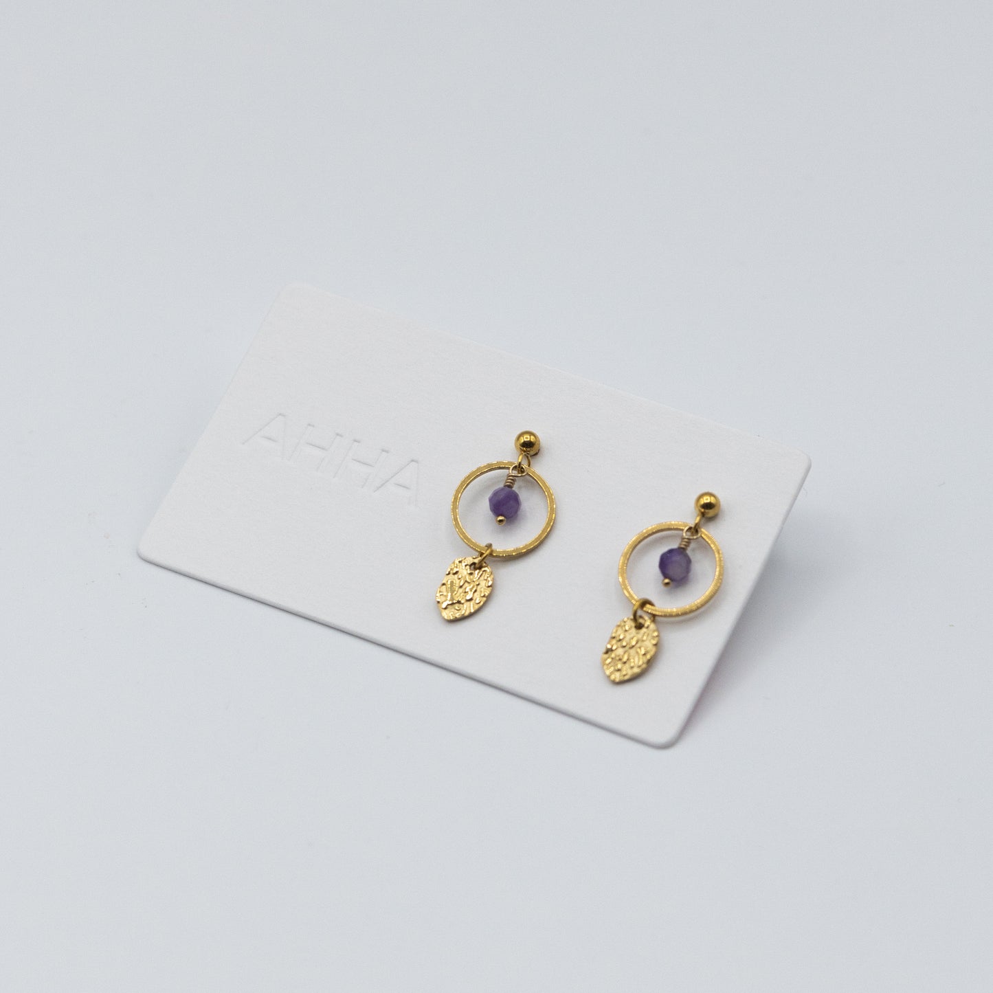 Birthstone Stud Earrings With Natural Gemstones