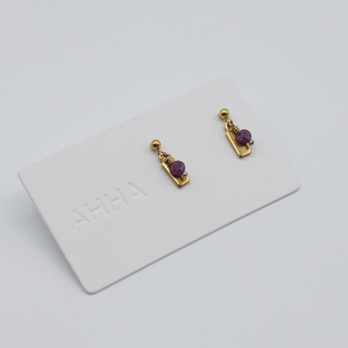 Birthstone Stud Earrings With Natural Gemstones