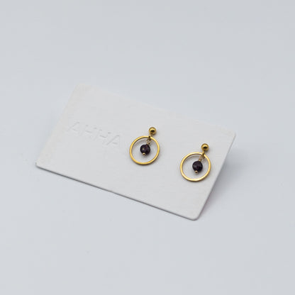 Birthstone Stud Earrings With Natural Gemstones