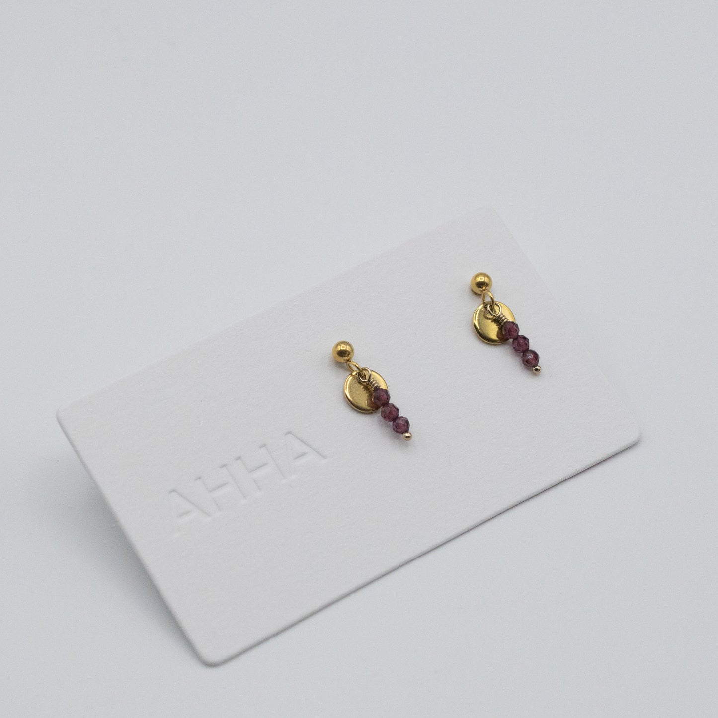 Birthstone Stud Earrings With Natural Gemstones