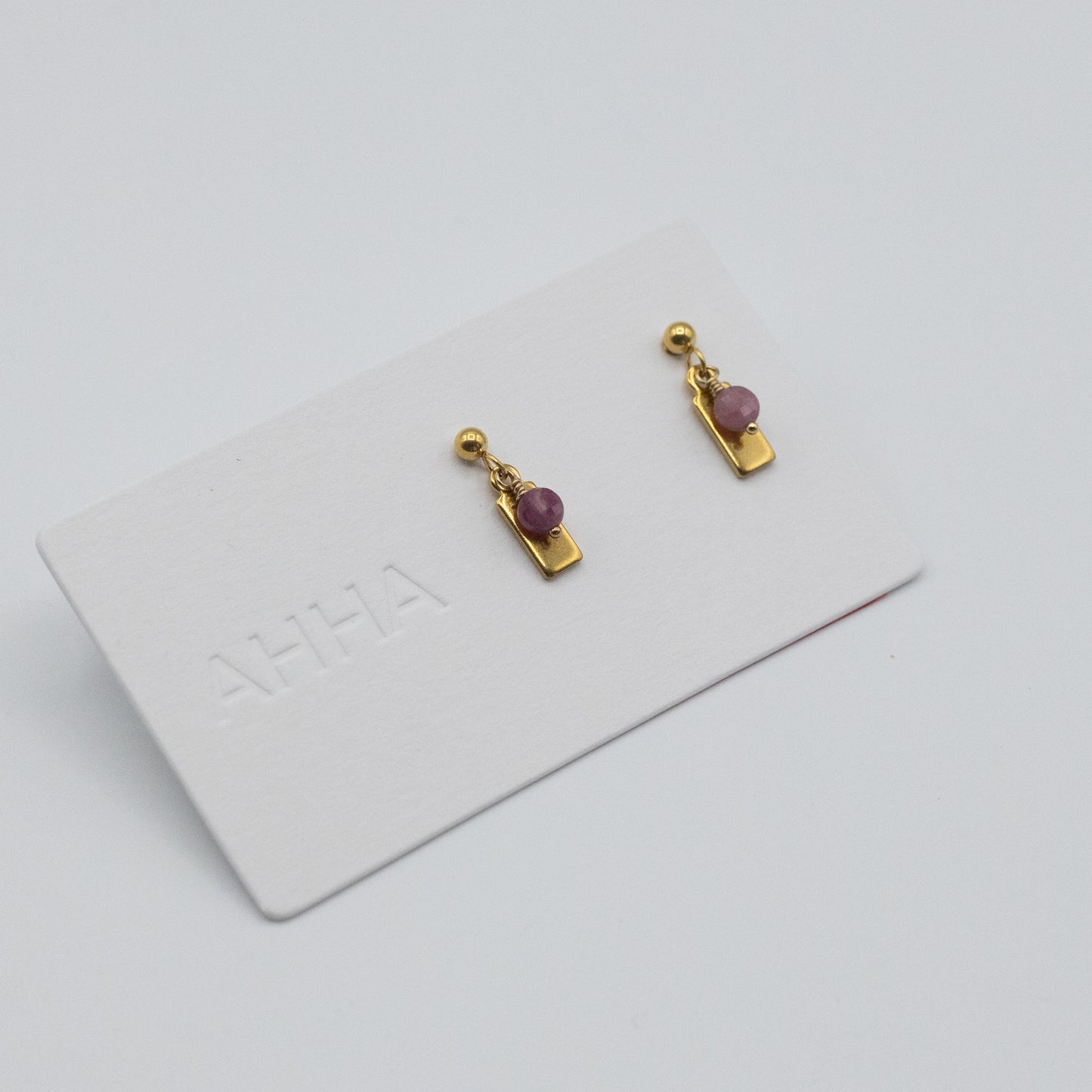 Birthstone Stud Earrings With Natural Gemstones