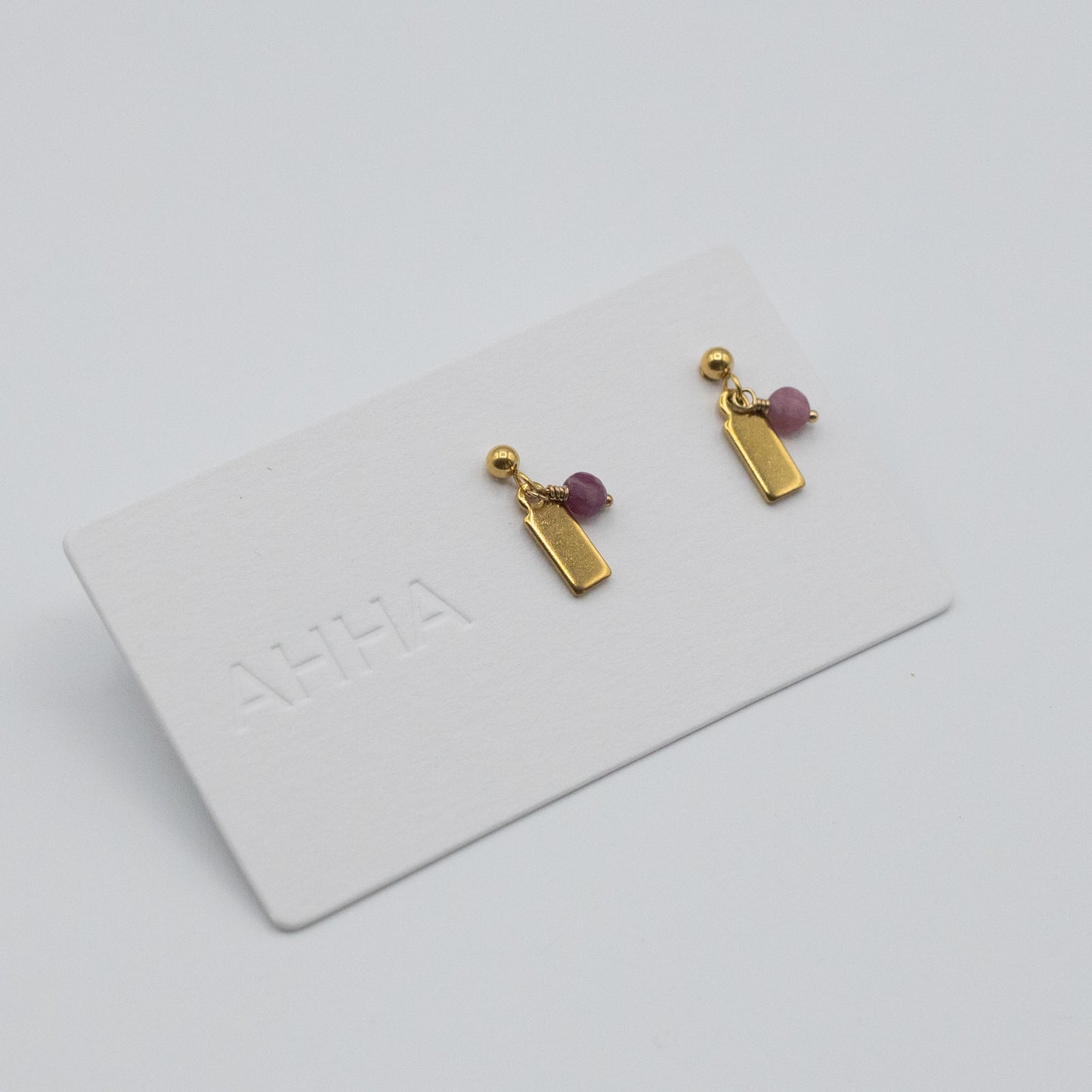 Birthstone Stud Earrings With Natural Gemstones