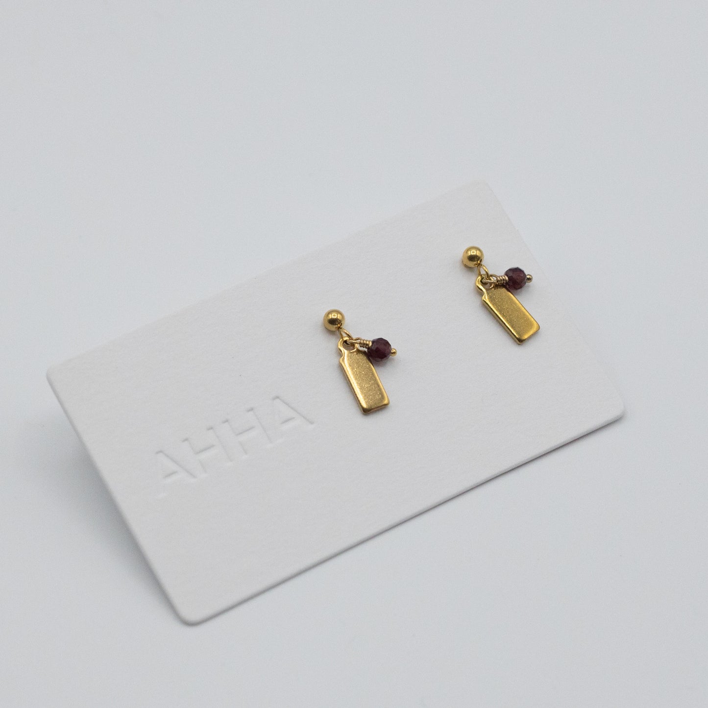 Birthstone Stud Earrings With Natural Gemstones