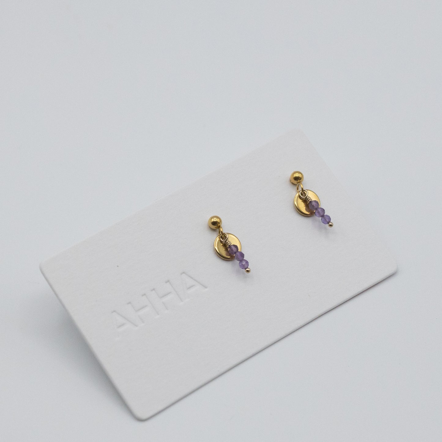 Birthstone Stud Earrings With Natural Gemstones