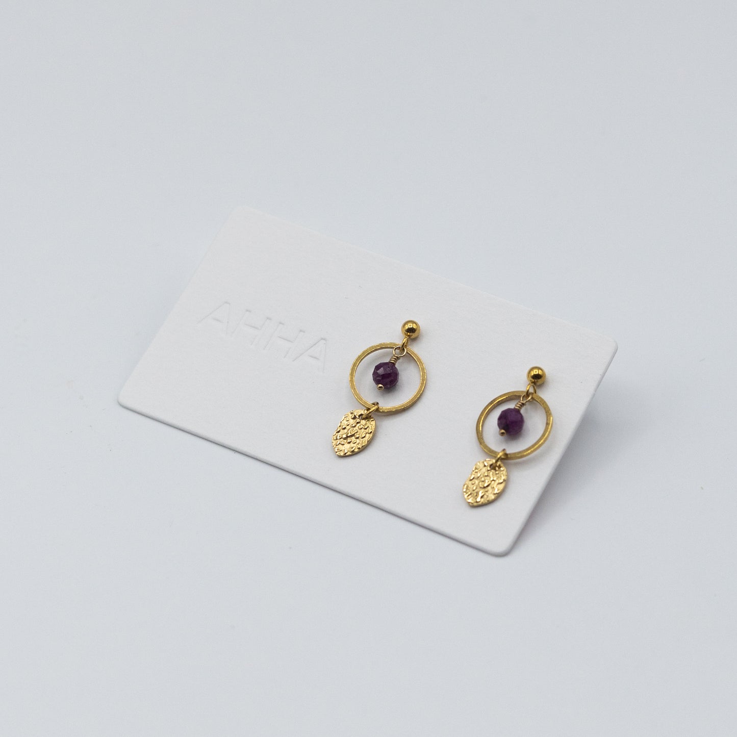 Birthstone Stud Earrings With Natural Gemstones