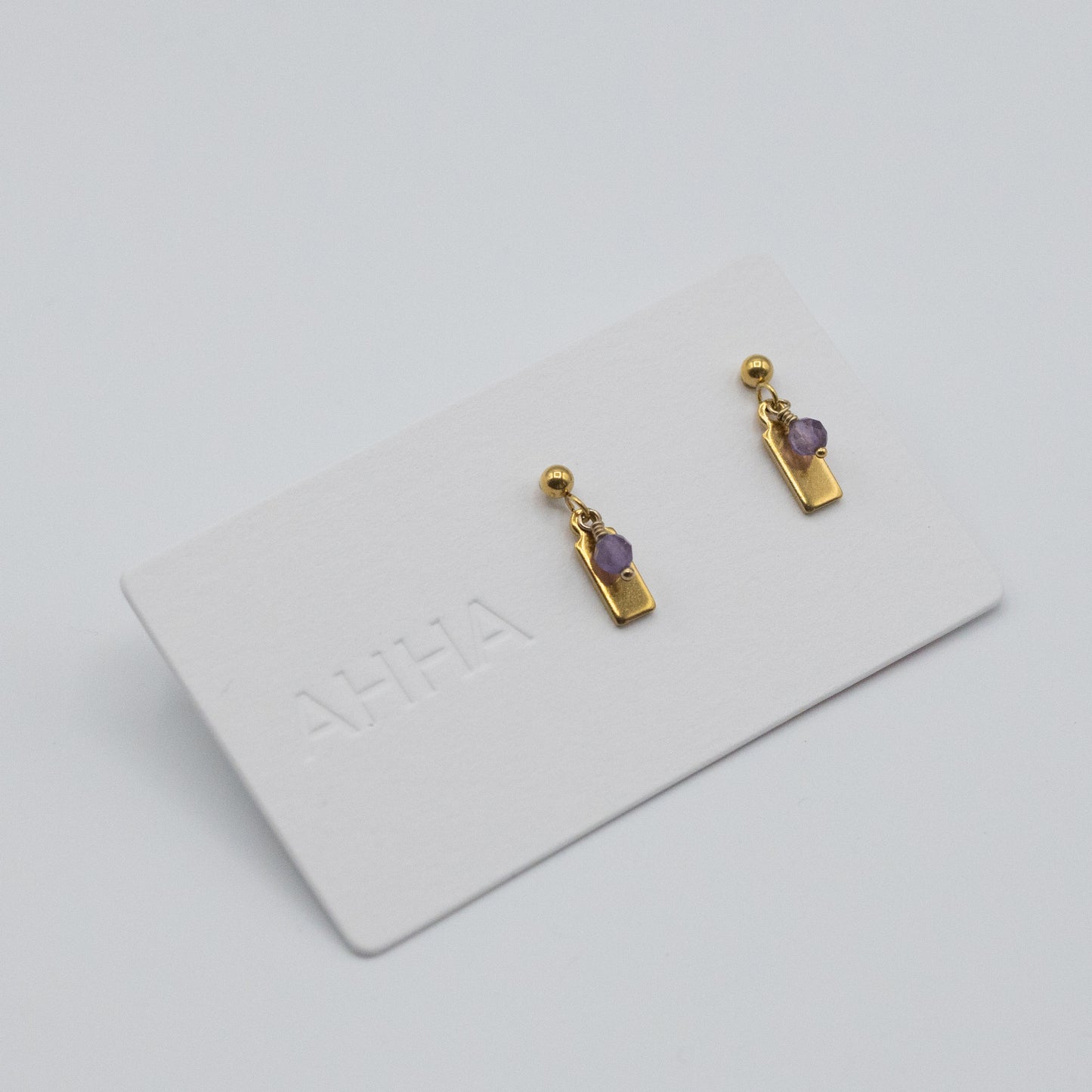 Birthstone Stud Earrings With Natural Gemstones