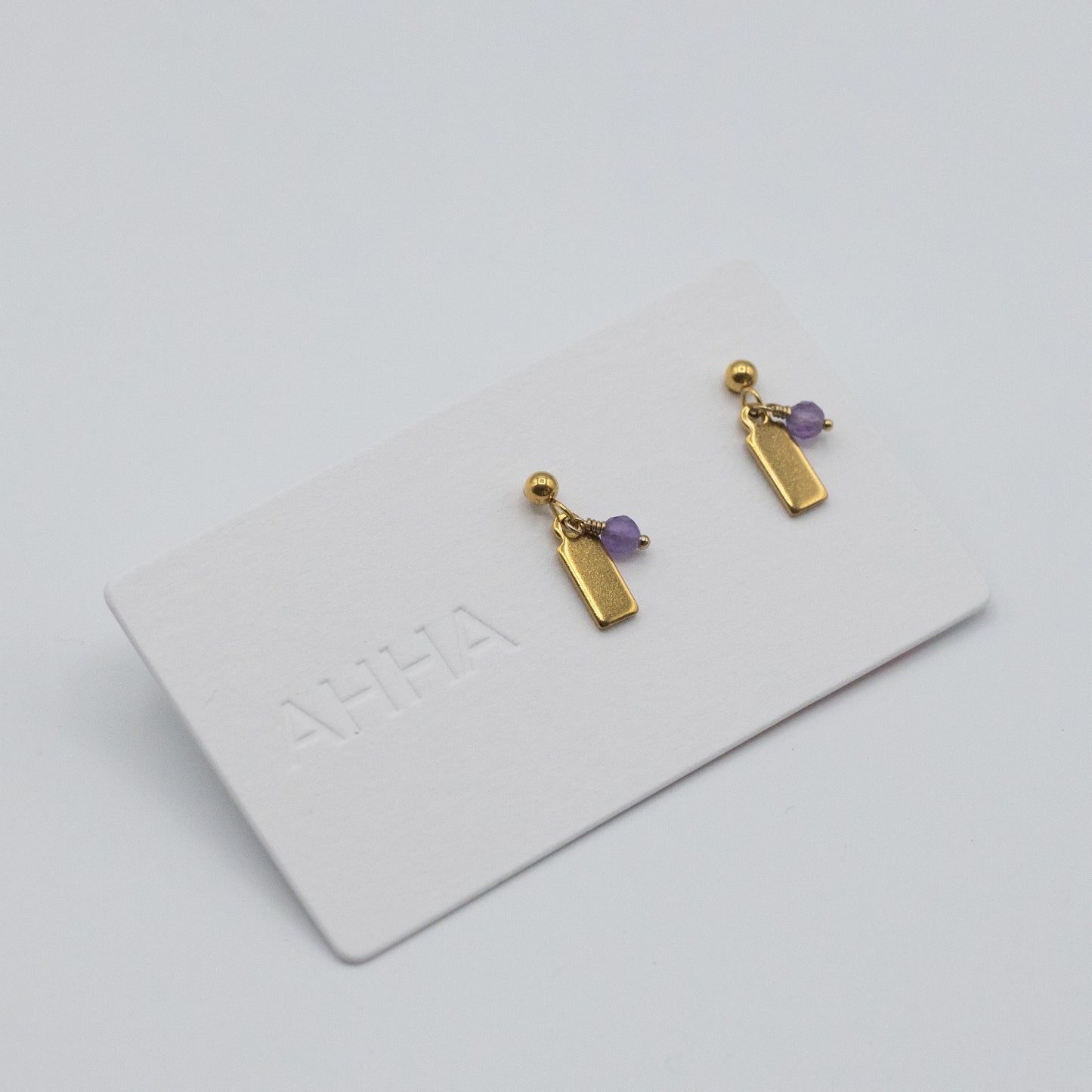 Birthstone Stud Earrings With Natural Gemstones