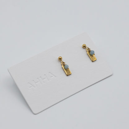 Birthstone Stud Earrings With Natural Gemstones