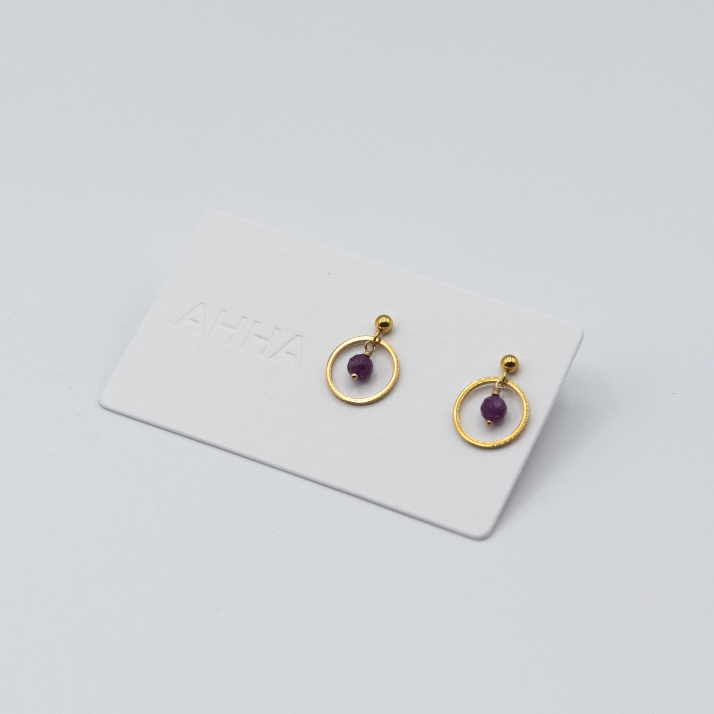 Birthstone Stud Earrings With Natural Gemstones