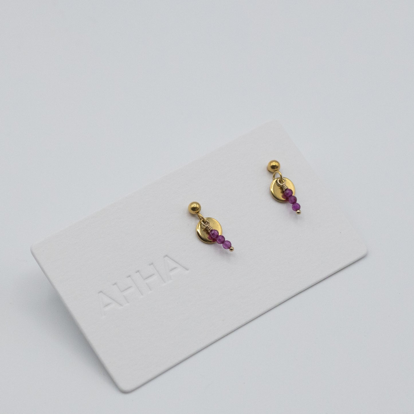 Birthstone Stud Earrings With Natural Gemstones