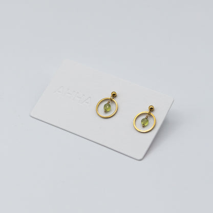 Birthstone Stud Earrings With Natural Gemstones