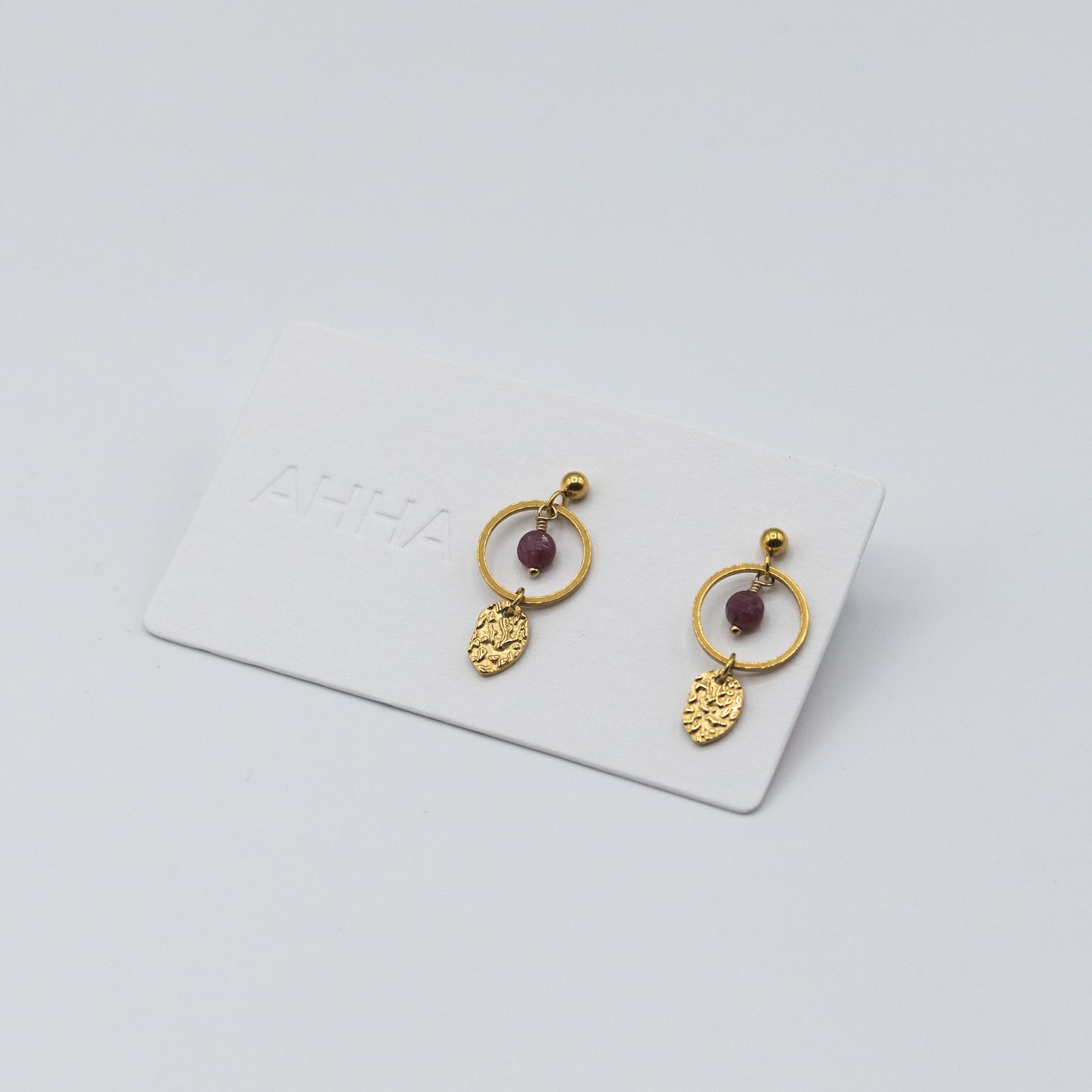 Birthstone Stud Earrings With Natural Gemstones