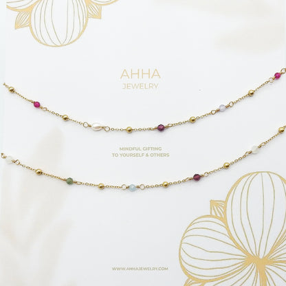 Pebble Family Portrait Necklace - Personalised With Birthstones