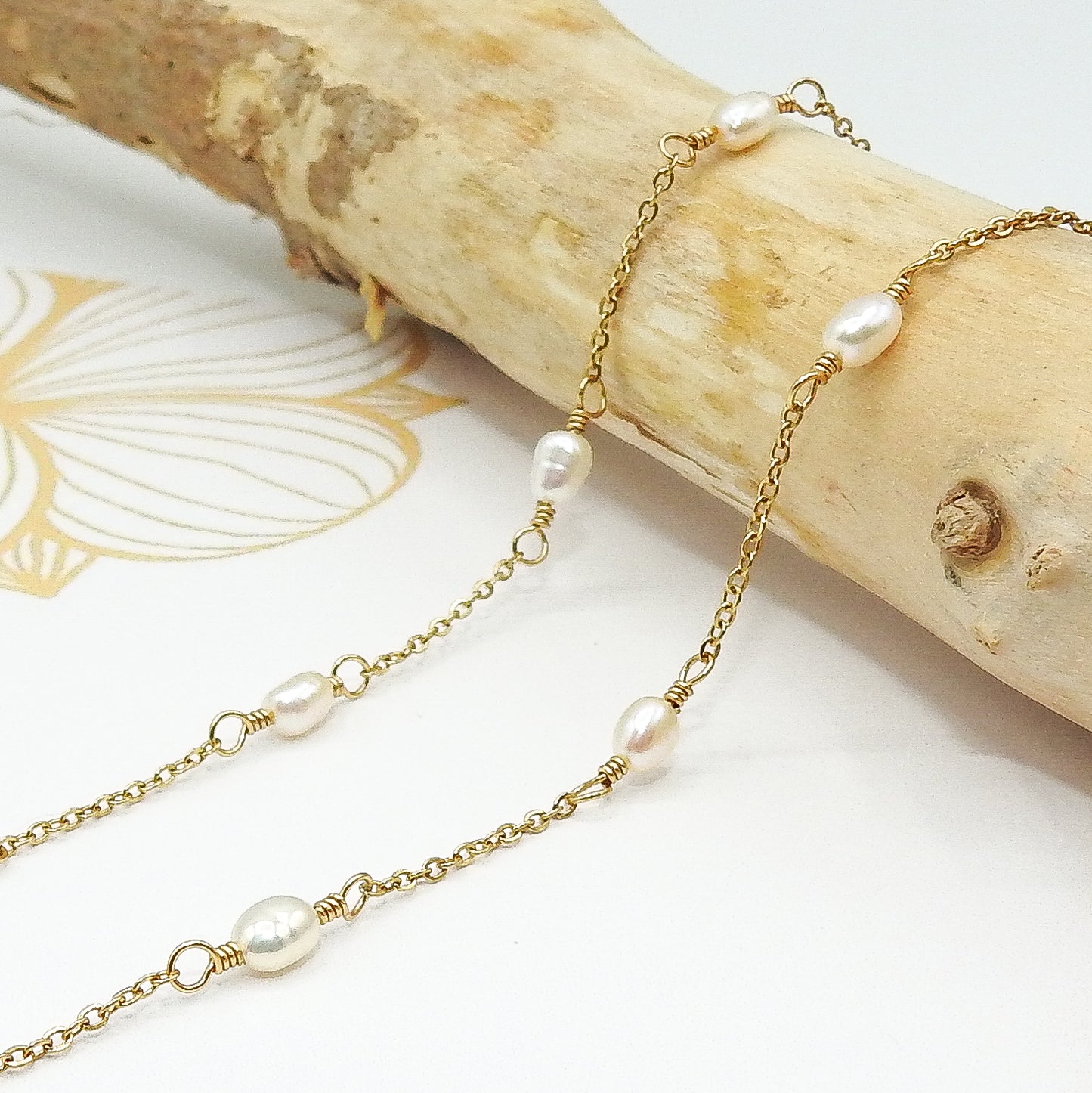 Delicate Gold Necklace With Freshwater Pearls