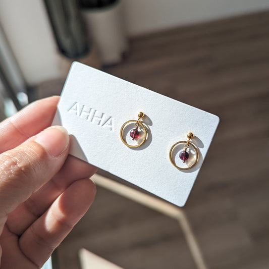 Birthstone Stud Earrings With Natural Gemstones