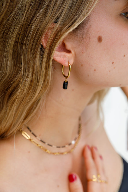 Large Stone Birthstone Earrings With Natural Gemstones